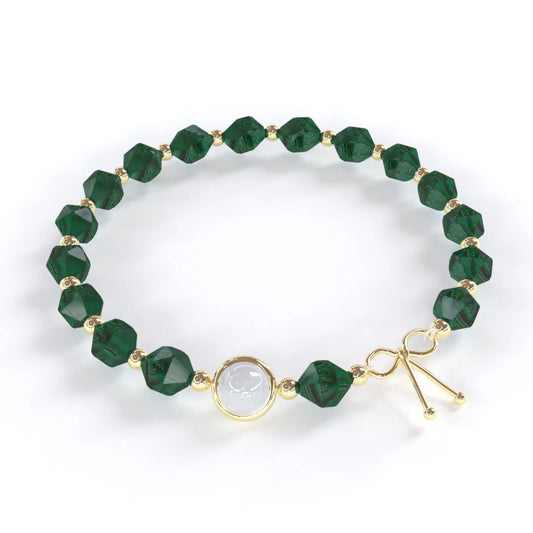 Bracelet Anti-Douleurs en Malachite Brute | Or fin